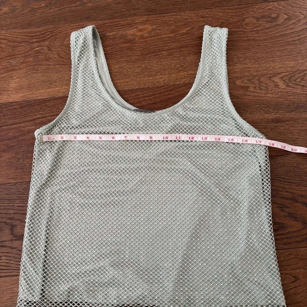 Anthropologie Sunday in Brooklyn Sage Mesh Rhinestone Tank Top - Picture 8 of 9